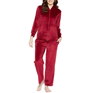 Survêtements en velours de coton pour femmes, ensemble décontracté 2 pièces, vêtements de détente doux et luxueux, logo personnalisé, livraison directe d'usine - Product Image 1