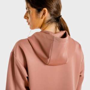 Sweat à capuche en polaire rose poussiéreux pour femmes, doux et chaud, pull à manches longues, poche kangourou, option personnalisée, confortable, décontracté, respirant à l'avant - Product Image 4