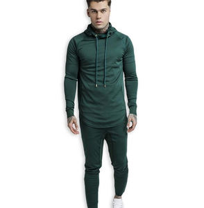 Dernier survêtement personnalisé Survêtement à capuche à tirer vert avec pantalon respirant Street Fashion Casual Jogging Tow Piece Set - Product Image 1