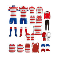 Jersey latihan olahraga poliester 100% OEM, Kit sepak bola tim kustom seragam olahraga Set lengkap Online