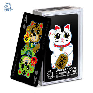 Jeu de cartes à jouer noir en plastique PVC imperméable à l'impression couleur - Product Image 1