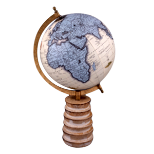 Globo de metal decorativo y funcional con acabado antiguo ideal para decoración de oficinas casas clásicas y detalles de mesa vintage - Product Image 3