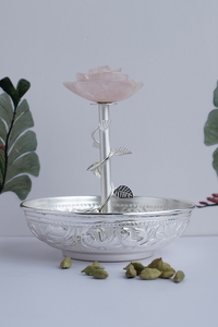 Ambientador de boca de latón y piedra natural plateada de lujo, técnica artesanal de Metal - Product Image 4