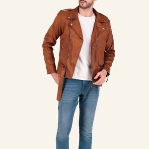Chaqueta de Cuero para Hombre Otoño Invierno 2026, Estilo Europeo Americano, Combinación de Colores, Cuello Alto, Cremallera, Gran Venta para Hombre, OEM - Product Image 4