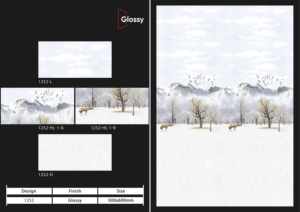 Carreaux muraux en céramique de luxe 300x600mm pour salle de bain et cuisine, finition brillante mate effet sucre, design mural intérieur luxueux - Product Image 3