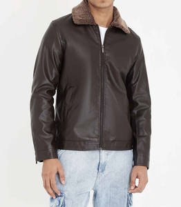 Veste en cuir de mouton originale de meilleure qualité pour hommes dernière veste en cuir véritable de conception vintage style motard OEM - Product Image 2