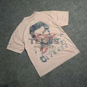 Camiseta para Hombre, Corte Cuadrado, Diseño Personalizado con Logotipo 2025, Lavada, Desteñida, Diseño OEM, Ligera, Personalizable - Product Image 2