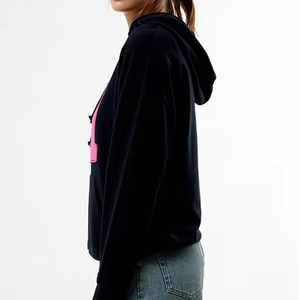 เสื้อฮู้ดสวมหัวผ้าฝ้ายแท้ระบายอากาศได้ดีสำหรับผู้หญิงเสื้อกันหนาวถักโอเวอร์ไซส์ออกแบบโลโก้ได้ตามต้องการสำหรับฤดูใบไม้ร่วง - Product Image 4