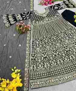 Vestido de Fiesta con Bordado de Georgette de Moda, con Lentejuelas, que Garantiza Calidad y Variedad, con Dupatta, Venta al por Mayor - Product Image 6