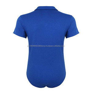 Camisa de nuevo diseño con mono de moda con entrepierna a presión para hombres Polos Camiseta 100% mameluco de algodón - Product Image 2