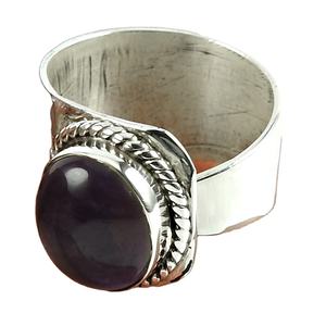 Bague améthyste violette en argent sterling 925 massif Pierre précieuse naturelle Style classique Look élégant Boho bijoux fins pour les occasions de fête - Product Image 1
