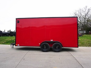Goedkope Gesloten 7X16 Gesloten Aanhangwagen Rode V-Neus Verduistering Pkg Tandem As Opslag - Product Image 2