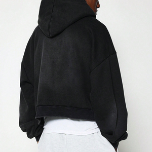 Custom Men's 100% Cotton Manufacturer Oversized Hoodies 100% High Quality Asidwash Vintage Streetwear Zip up Hoodie for Men - Product Image 4