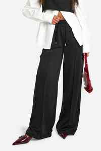 Vente en gros de pantalons de jogging noirs personnalisés en tricot avec ourlet fendu pour femmes, jambe droite, polaire éponge, doux au toucher, pantalons pour femmes - Product Image 3