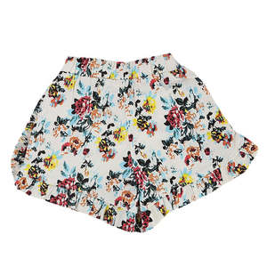 กางเกงขาสั้นผ้าฝ้ายเด็กผู้หญิง - สีขาว - สีขาว - Product Image 1