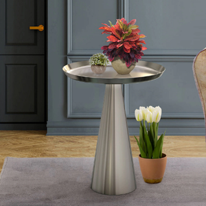 2025 Style à la mode or martelé Base Table basse maison meubles de jardin haut arrondi moderne Table d'extrémité intérieur intérieur extérieur - Product Image 3