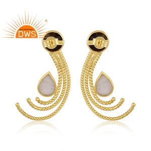 Best Selling Sterling Silver Natural Rainbow <b>Moonstone</b> And Labradorite Gemstone Dangle <b>Earring</b> Jewelry For Women Gift For Her - Product Image 4