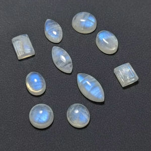 Pierre de lune de qualité supérieure, forme œil de cheval bleu, fond plat, sculpture translucide, forme œil de cheval bleu, fond plat - Product Image 3
