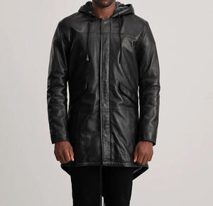 Veste en cuir pour homme de couleur personnalisée, service OEM, col montant, imperméable, respirante, veste en cuir d'hiver - Product Image 4
