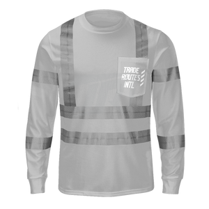 Conjunto de ropa de trabajo industrial personalizada babero abotonado camisa de poliéster cuello redondo tela impermeable ropa de seguridad reflectante rayas - Product Image 5