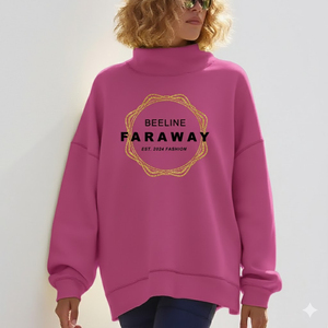 Sudadera de lana de manga larga con cuello simulado para mujer de alta calidad y logotipo personalizado, 380g, peso de tela, antibolitas rápido - Product Image 5