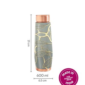 Bouteille en cuivre imprimée style Meenakari, motif floral mandala, bouteille à boire en cuivre, bouteille en cuivre ayurvédique avec impression mandala - Product Image 5