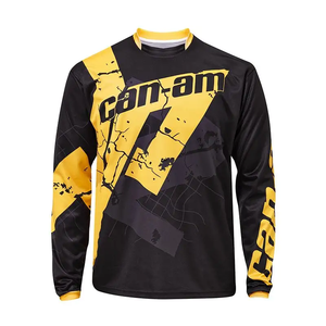 Maillot de motocross à manches longues pour garçons Can-Am, impression par sublimation, respirant, séchage rapide, % polyester, noir et jaune, course de moto - Product Image 1