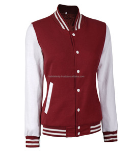 Chaquetas Varsity para Mujer en Color Marrón y Blanco, Fabricadas en Pakistán con Mangas de Cuero Auténtico, Moda Femenina, Chaquetas para Damas de EE. UU. y Francia - Product Image 2