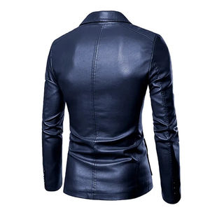 Meilleure vente manteau en cuir PU 100% pour hommes sur mesure marque privée bas prix grande taille imperméable respirant bouton décoration - Product Image 4
