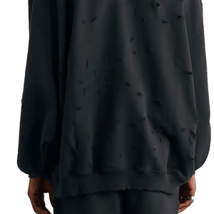 2025 ropa cómoda hombres sudaderas con capucha desgastadas 100% algodón, cremallera completa, adultos de la calle uso hombres básicos algodón mezclado servicio OEM - Product Image 5