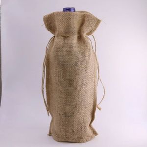 Bolsa de Regalo para Botellas de Vino, Personalizable con Logotipo, 250 GSM, Yute Natural, Ecológica, Premium, Reutilizable, Venta al Por Mayor - Product Image 3