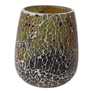 Vasos de vidrio para velas de tonos Beige multicolores hechos a mano de alta calidad, tarros decorativos, mosaico craquelado para el hogar, soporte votivo - Product Image 2