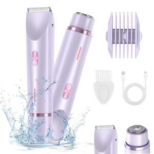 Afeitadora Eléctrica 2 en 1 de Doble Cabezal, Recortadora Impermeable IPX7 para Uso en Seco y Húmedo, Depiladora Corporal para Piernas, Brazos, Rostro y Cuerpo para Mujeres - Product Image 1