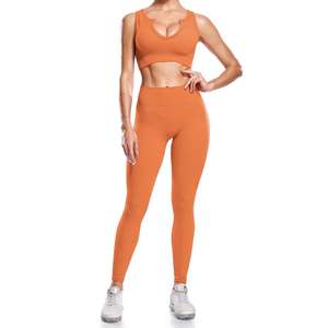 Ropa deportiva de gimnasio para mujer de alta calidad, conjunto de Yoga sin costuras, ropa deportiva transpirable, entrenamiento de cintura alta, opción de talla grande - Product Image 6