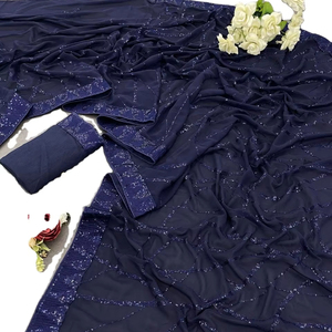 Tailor Maid 2024, saris de seda Georgette de alta calidad, ropa de boda y fiesta india de invierno, última colección de Surat - Product Image 1