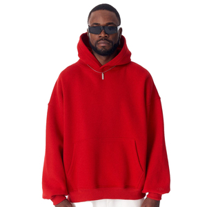 Sweat-shirts à capuche unisexes pour hommes de haute qualité, fermeture éclair, logo personnalisé brodé, écologiques, coupe-vent, en molleton 100% coton lourd - Product Image 1