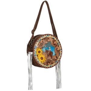 Bolso Bandolera de Cuero Genuino con Diseño Bohemio Vintage para Mujer, Hecho a Mano, con Correa Ajustable y Forro de Lona - Product Image 2
