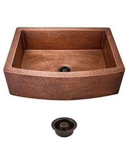 Compre un fregadero de cocina de cobre estilo granja hecho a mano para interiores de casas tradicionales rústicas con acabado natural de aspecto duradero - Product Image 4