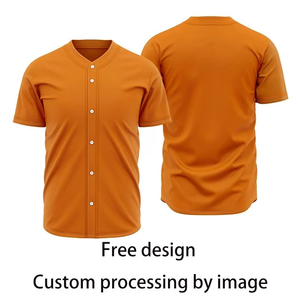 Good Quality Breathable Printed Baseball Jerseys Design 100% Polyester V-neck Men's Plus Size Quick Dry <b>Shirts</b> & Tops - Product Image 1