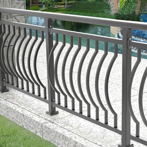 Exterior Powder Coated Solid Rod Patio Handmade Decorative Ornamental Outdoor Galvanized Steel <strong>Balcony</strong> Metal <strong>Railing</strong> - Product Image 1