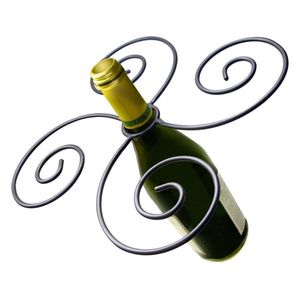 Soporte de botella de hierro de metal con base fuerte y encanto Rústico ideal para almacenamiento y exhibición de vino decorativo - Product Image 6