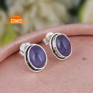 Meilleure qualité oxydé en argent Sterling naturel Tanzanite pierre précieuse boucle d'oreille bijoux personnalisés pour les femmes cadeau pour elle - Product Image 3