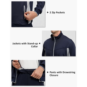 Survêtements deux pièces d'automne/hiver pour hommes Survêtements de jogging imprimés comprenant des vestes et des pantalons de survêtement pour hommes Costumes d'extérieur - Product Image 5