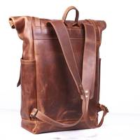 Sac à dos en cuir végétalien personnalisé à la mode pour hommes Roll Top Sac à dos Sac à dos Rolltop Sac à dos LRTB-0130