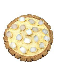 Calcédoine en pierre précieuse galvanisée, connecteur en tranches libres, colliers et bracelets, fabrication de bijoux, pendentif - Product Image 6