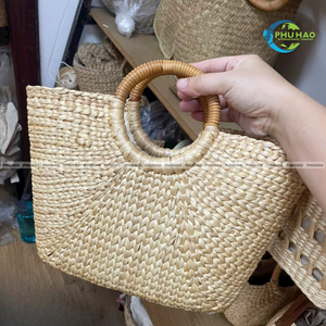Sac à main en jacinthe d'eau de qualité supérieure avec décoration, fait à la main, durable et sac à main pour femmes, parfaite tissage à la main - Product Image 6