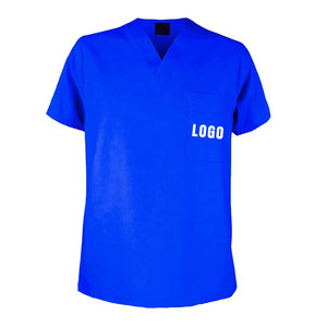 Ensembles d'uniformes d'infirmière à manches courtes Costume de gommage personnalisé Utilisation d'hôpital Tissu tricoté Scrubs médicaux unisexes - Product Image 3