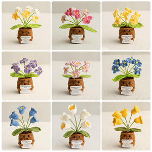 Regalos Populares de Última Moda 2025, Maceta de Flores Tejida a Crochet Personalizable, Adorno de Escritorio para Oficina - Product Image 2
