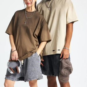 Haute qualité 100% coton 230gsm hommes Crop surdimensionné T-Shirt personnalisé Boxy imprimé Logo à la mode conception vierge - Product Image 3