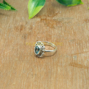 Natural Top Quality Blue Topaz <b>Ring</b> Pure 925 Sterling <b>Silver</b> <b>Ring</b> Blue Gemstone <b>Ring</b> <b>Statement</b> <b>Ring</b> Blue Topaz Jewelry Gift - Product Image 6